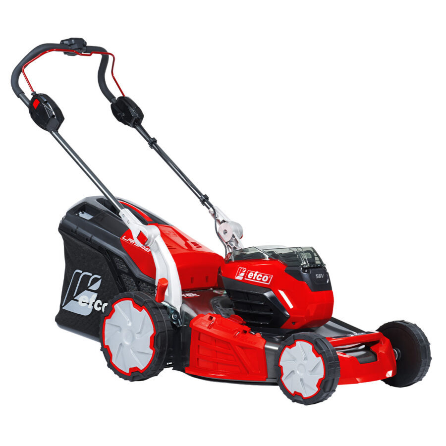 Tondeuse à gazon (en tôle d'acier) 56 V modèle Push 48cm avec batterie Bi 8.0 Ah et chargeur standard inclus